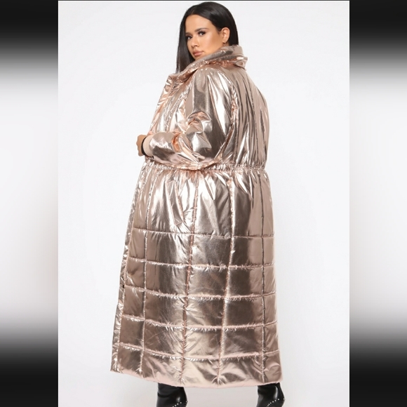 Fashion nova 1x long rose gold puffer - Picture 2 of 3